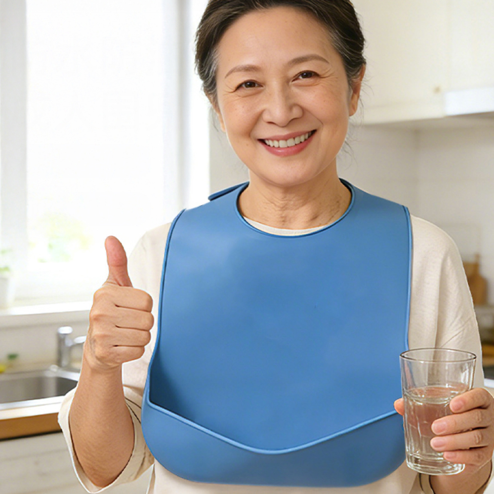 어르신 식사용 실리콘 노인 턱받이