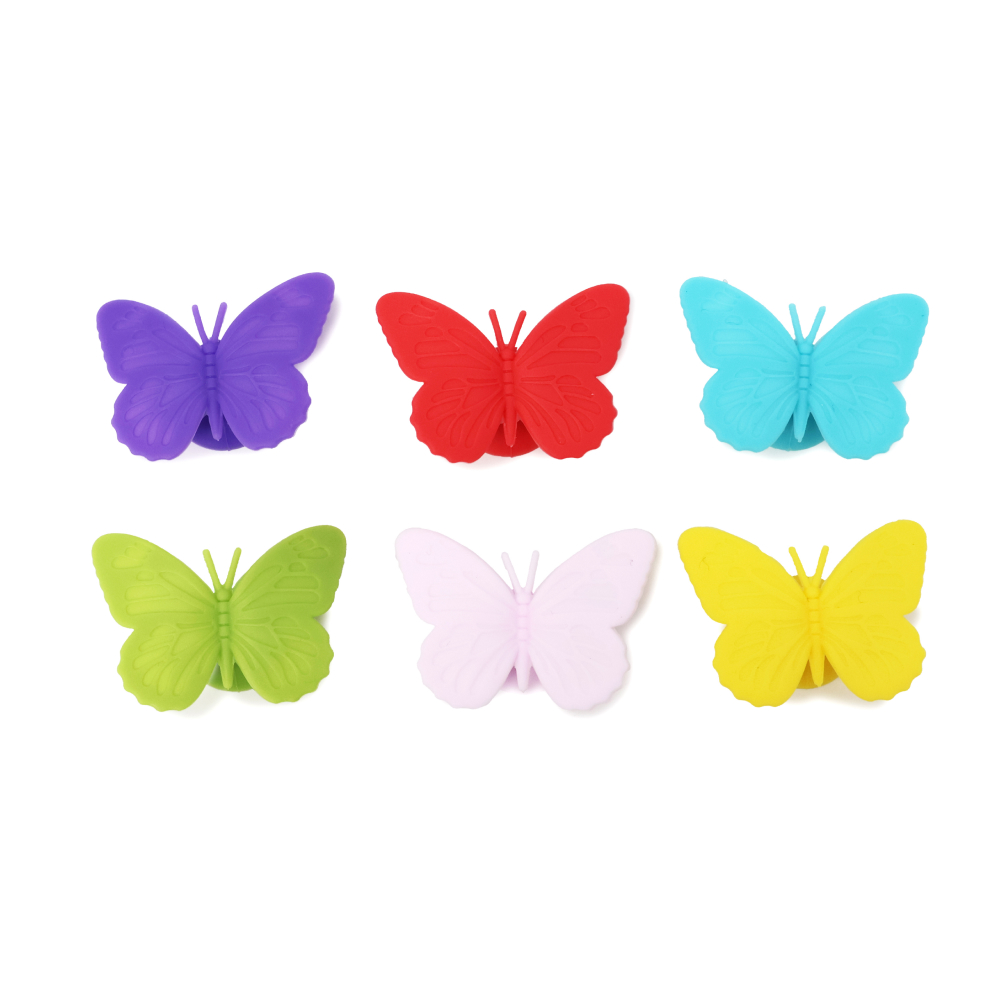 홈파티용 나비 모양 컵 마커 6P
