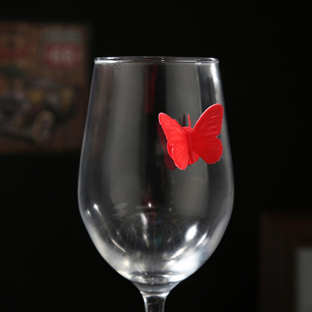홈파티용 나비 모양 컵 마커 6P