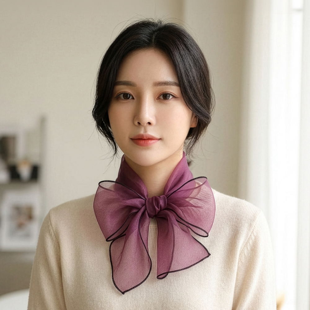 여성 우아한 패션 쉬폰 오간자 스카프