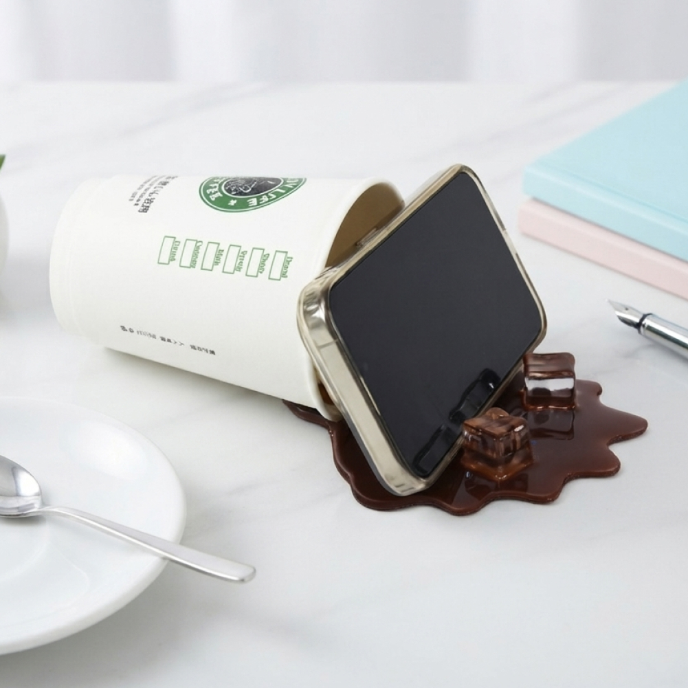 쏟은커피컵 폰거치대