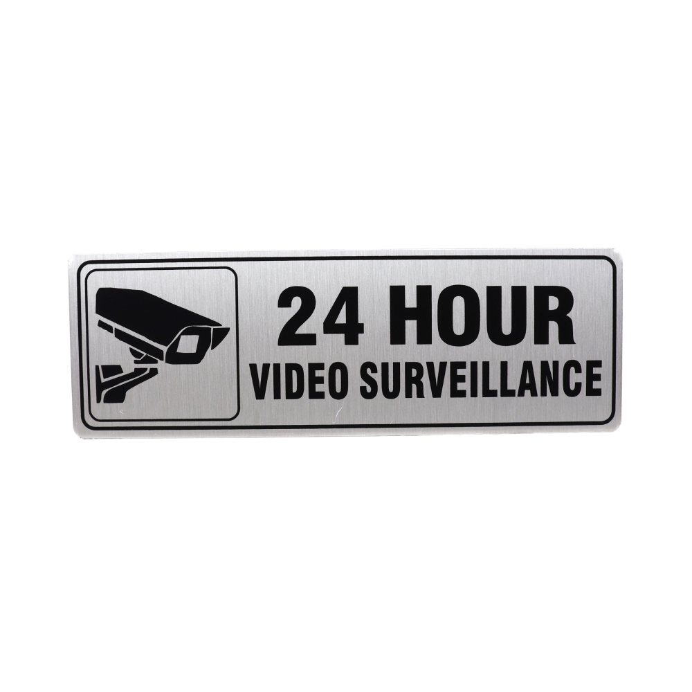 CCTV 24 시간 녹화중 표지판블랙