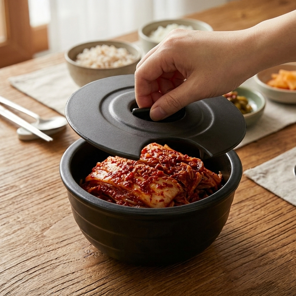 식당용 멜라민 뚝배기형 김치그릇 10세트(뚜껑포함)